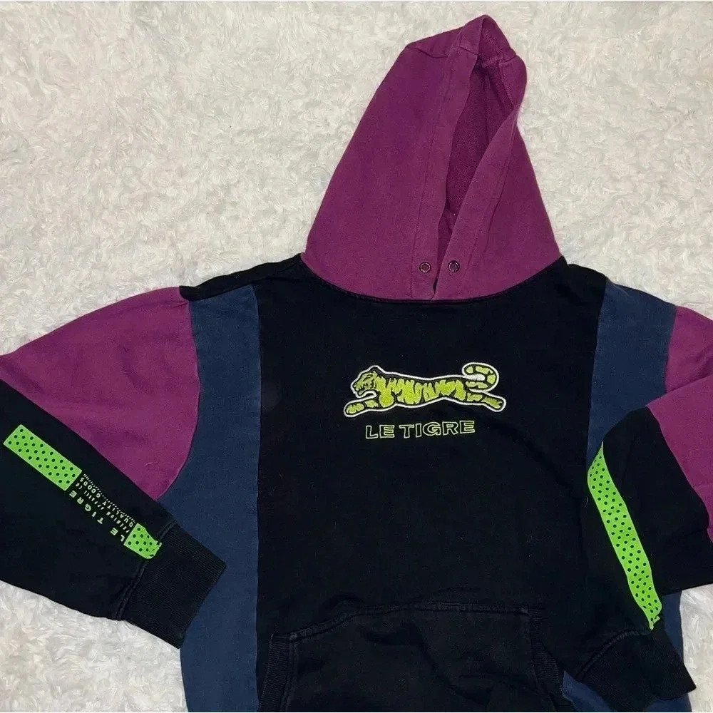 Le Tigre Black Hooded Sweatshirt Size Large